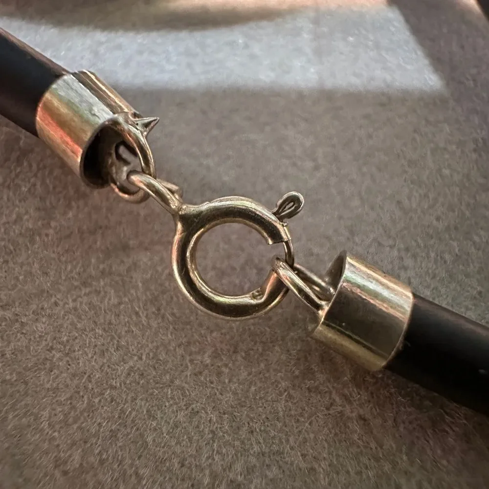 14.5” Black Cord Necklace - Minimalist | Unisex 925 Silver Clasp | Pendant Ready